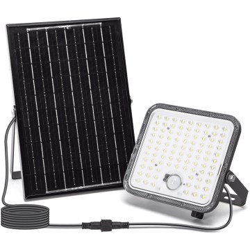 Aigostar - Himmennettävä aurinkokäyttöinen LED-valonheitin tunnistimella LED/120W/3,4V 6500K IP66 8000 mAh + kaukosäädin