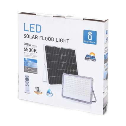Aigostar - himmennettävä aurinkokäyttöinen LED-heijastin LED/200W/3,2V IP65 20000 mAh + kaukosäädin