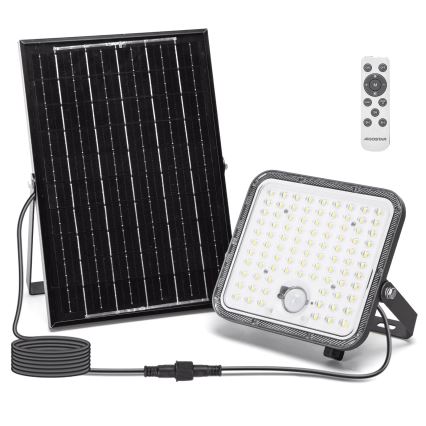 Aigostar - Himmennettävä aurinkokäyttöinen LED-valonheitin tunnistimella LED/120W/3,4V 6500K IP66 8000 mAh + kaukosäädin