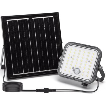 Aigostar - himmennettävä LED-aurinkovalonheitin anturilla LED/80W/3,4V 6500K IP66 4000 mAh + kaukosäädin