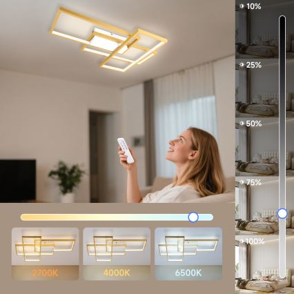 Aigostar - Himmennettävä LED-kattovalaisin LED/38W/230V 2700-6500K + kauko-ohjaus