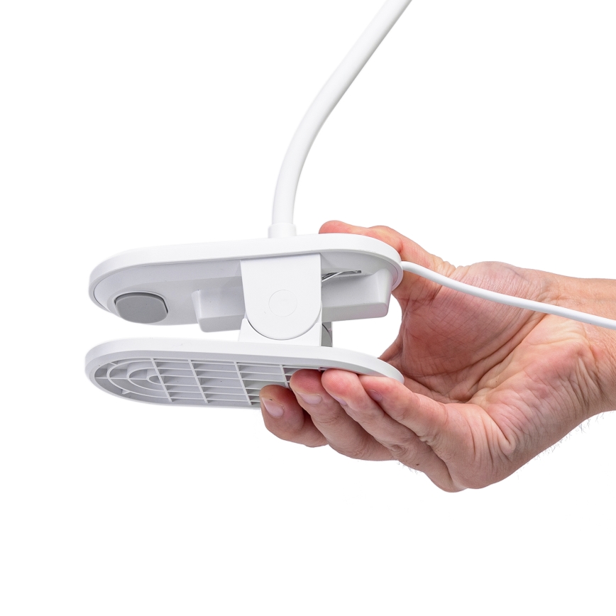 Aigostar - Himmennettävä LED-pöytävalaisin klipsillä LED/2,5W/5V valkoinen