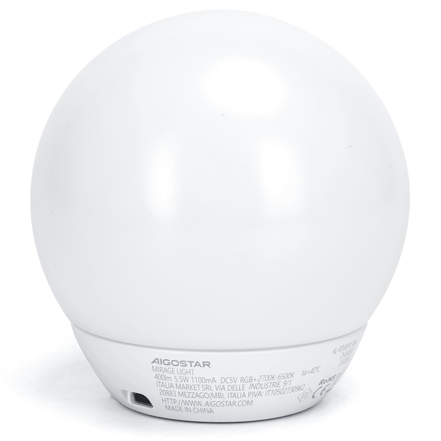 Aigostar - LED RGBW himmennettävä pöytävalaisin LED/5,5 W/5 V Wi‑Fi + kauko-ohjain
