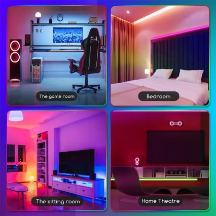 Aigostar - LED RGB Himennettävä nauha 5m LED/24W/12/230V IP65 + kaukosäädin