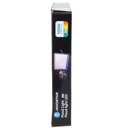 Aigostar - LED RGB himmennettävä valonheitin LED/100W/230V IP65 + kaukosäädin
