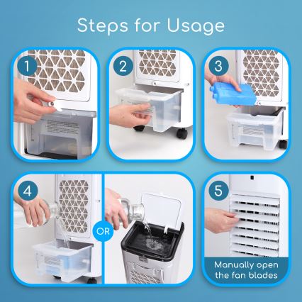 Aigostar - Ilmanjäähdytin 60W/230V valkoinen/musta + kaukosäädin