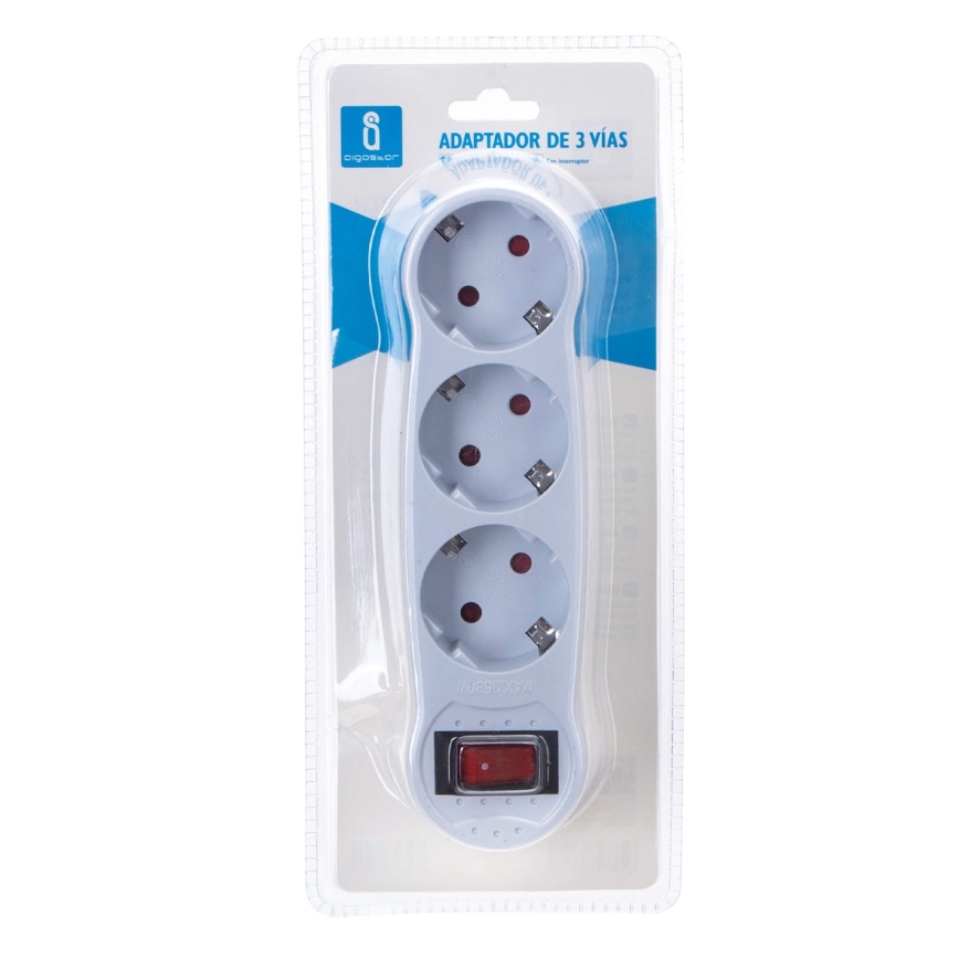 Aigostar - Jakorasia kytkimellä 3x16A/230V SCHUKO