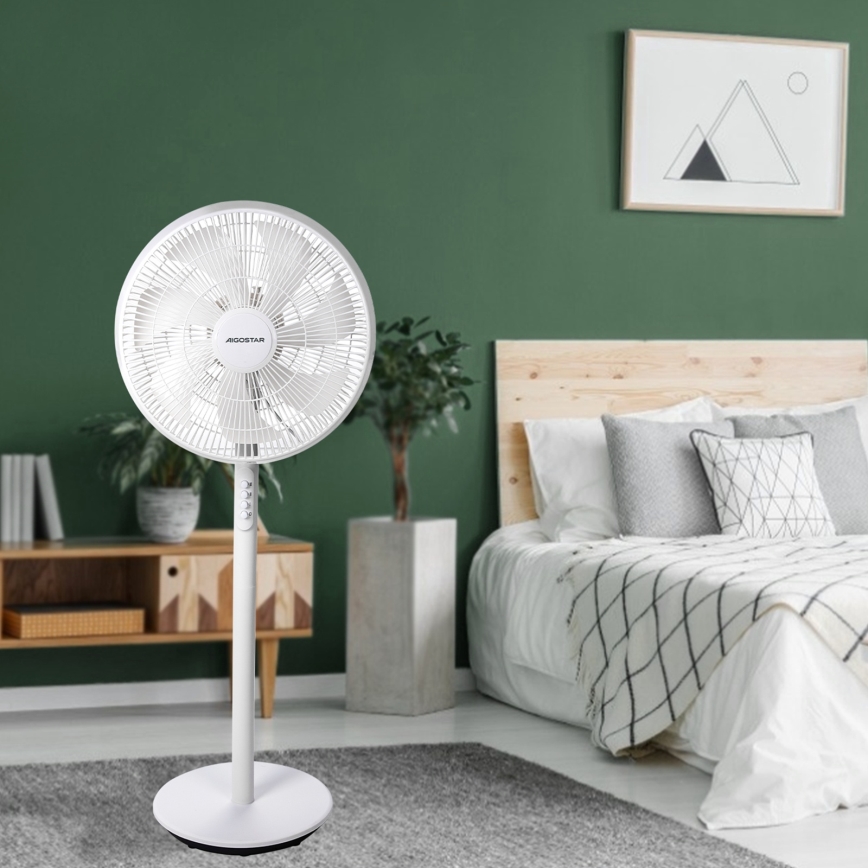 Aigostar - Jalallinen tuuletin 45 W/230 V, halkaisija 35 cm, valkoinen