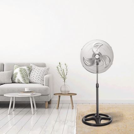 Aigostar - Jalallinen tuuletin 50 W/230 V, Ø 50 cm, kromi/musta