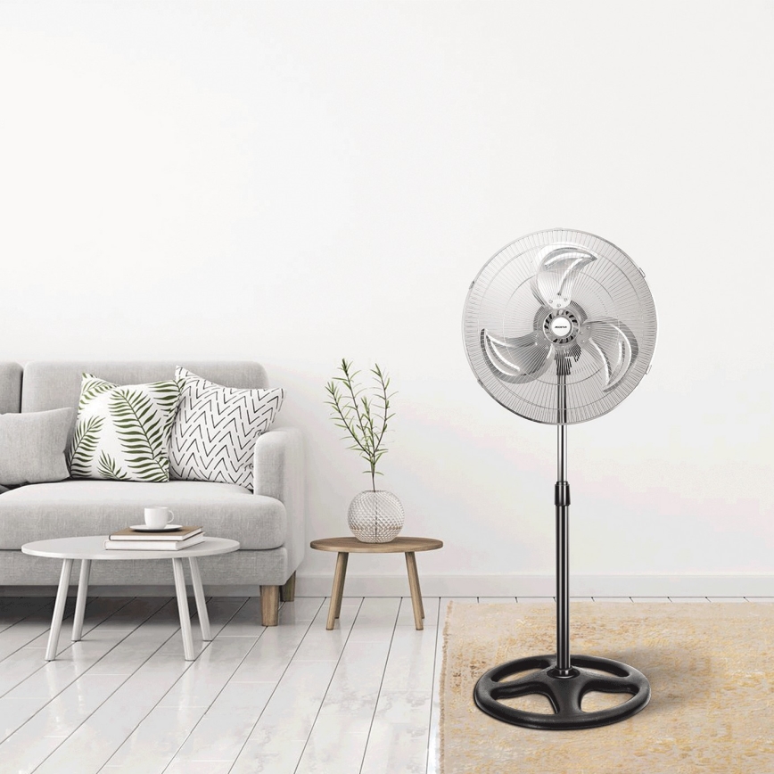 Aigostar - Jalallinen tuuletin 50 W/230 V, Ø 50 cm, kromi/musta