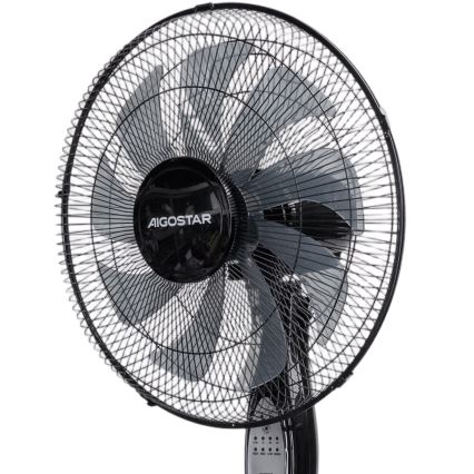 Aigostar - Jalustatuuletin 55W/230V 130 cm musta + kaukosäädin