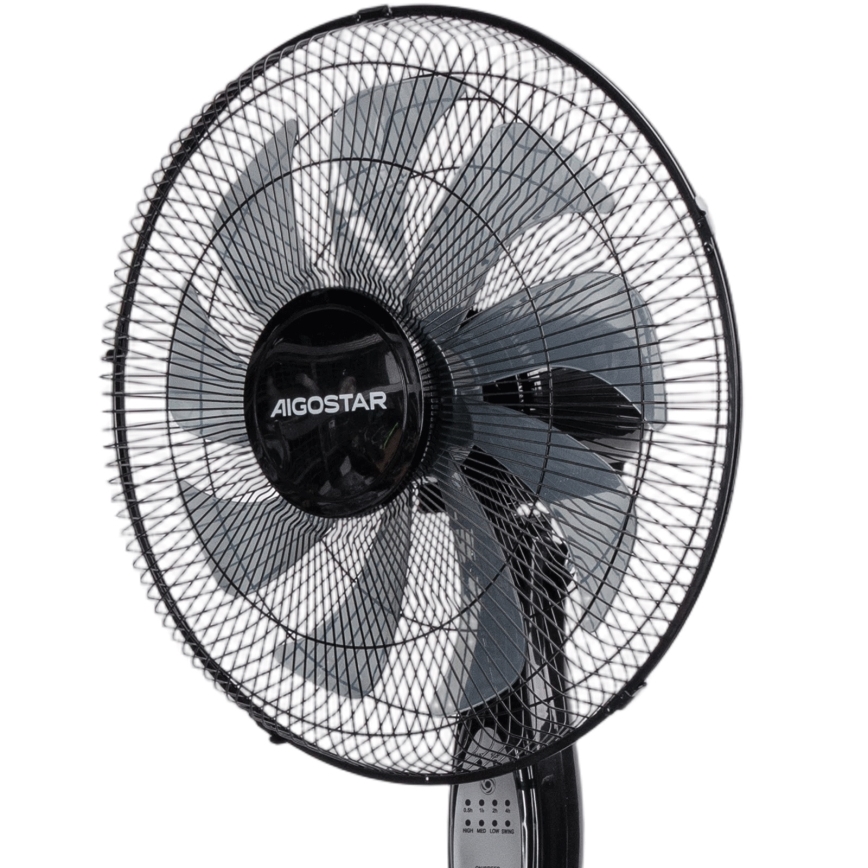 Aigostar - Jalustatuuletin 55W/230V 130 cm musta + kaukosäädin