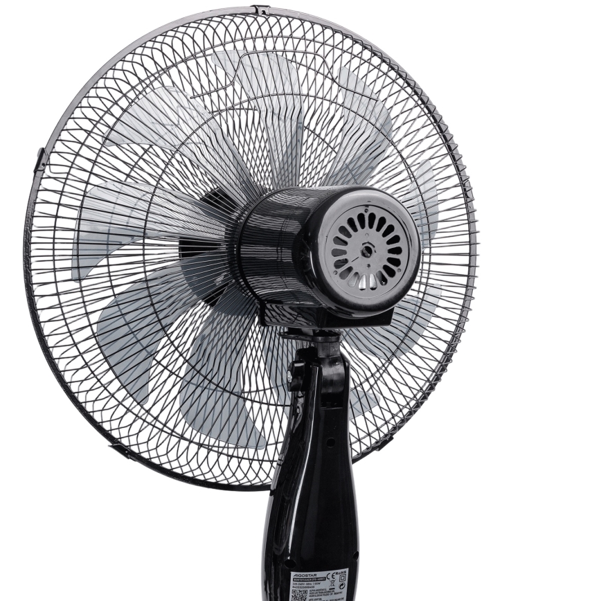 Aigostar - Jalustatuuletin 55W/230V 130 cm musta + kaukosäädin