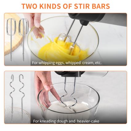 Aigostar - Kädessä pidettävä sekoitn 300W/230V musta/mattakromi