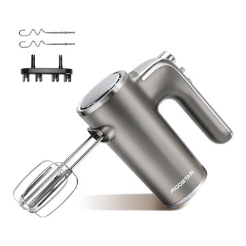 Aigostar - Kädessä pidettävä sekoitn 400W/230V harmaa/mattakromi