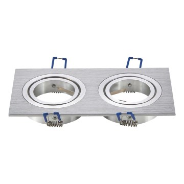 Aigostar - Kaksinkertainen kehys upotettavaan GU10-valaisimeen 17,3x9,1 cm mattakromi