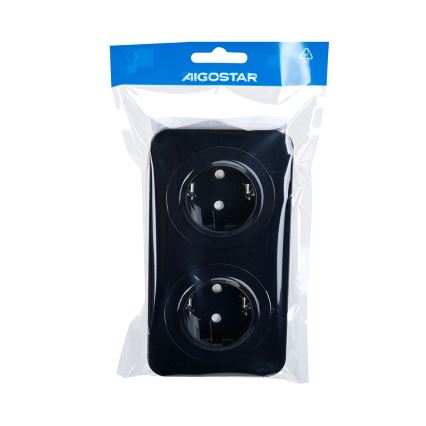 Aigostar - Kaksipaikkainen SCHUKO-pistorasia, 250 V / 16 A