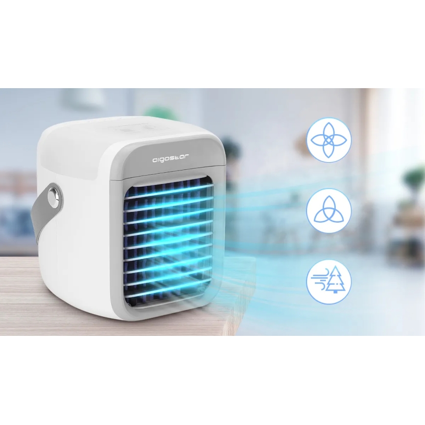 Aigostar - Kannettava ilmastointilaite 8W/5V valkoinen