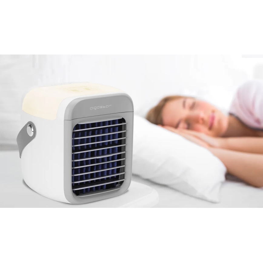 Aigostar - Kannettava ilmastointilaite 8W/5V valkoinen