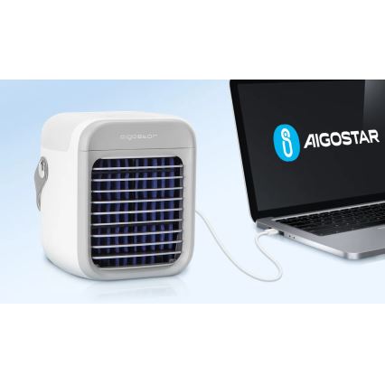 Aigostar - Kannettava ilmastointilaite 8W/5V valkoinen