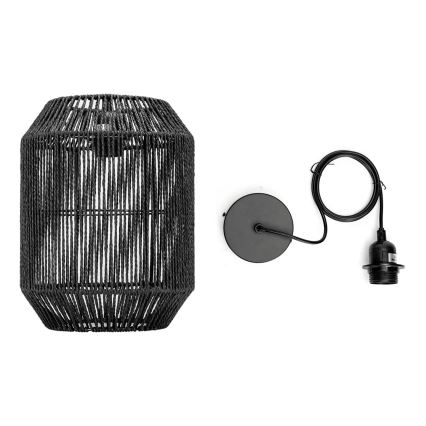 Aigostar - Kattokruunu johdossa 1xE27/60W/230V musta