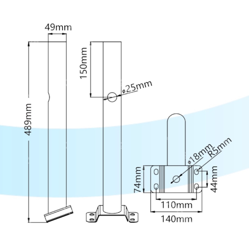 Aigostar - Katuvalaisimen pidike 48,9 cm musta