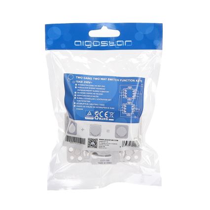 Aigostar - Kehyksetön kaksoiskytkin č. 6 + 6 hopea