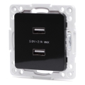 Aigostar - kehyksetön USB-pistorasia, 2x USB-A, musta