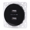 Aigostar - kehyksetön USB-virtapistorasia 2x USB-A musta