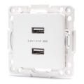 Aigostar - kehyksetön USB-virtapistorasia 2x USB-A valkoinen