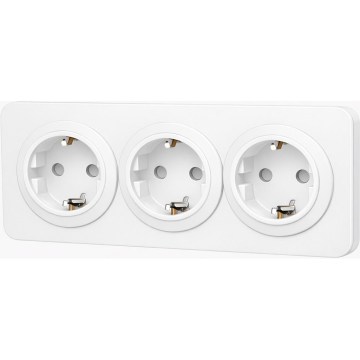 Aigostar - Kodin pistorasia kehyksellä 3Z SCHUKO 250V/16A valkoinen