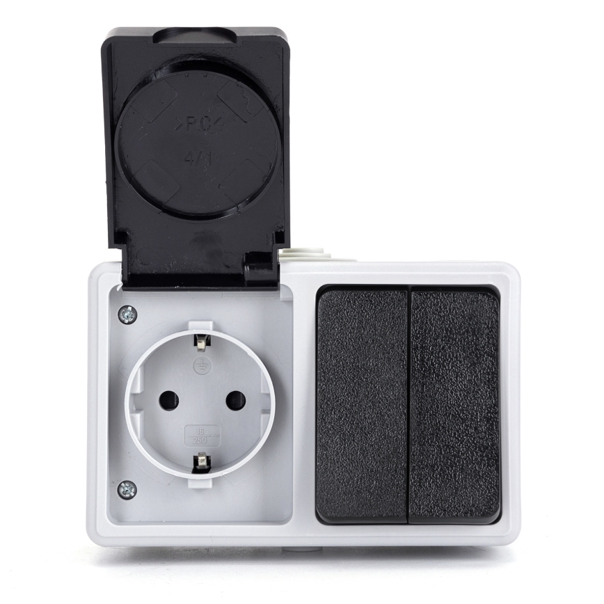 Aigostar - Kodin vaihtovirtakytkin pistorasialla 250V/16A IP54