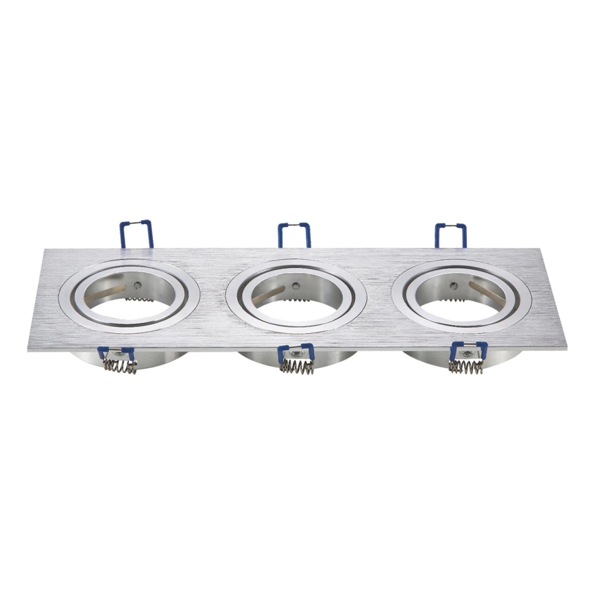Aigostar - Kolmoiskehys upotettavaan GU10-valaisimeen 25,5x9,1 cm mattakromi