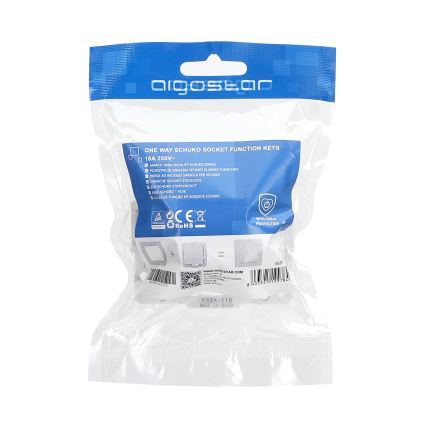 Aigostar - Kotitalouspistorasia ilman kehystä SCHUKO 250V valkoinen