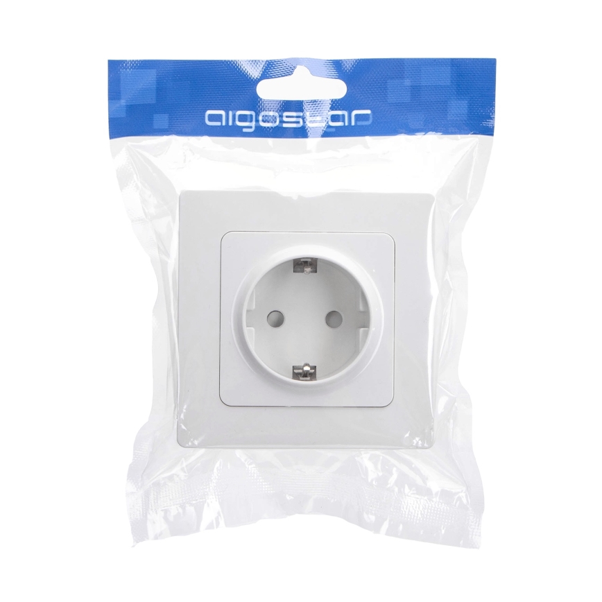 Aigostar - Kotitalouspistorasia kehyksellä SCHUKO 250V valkoinen