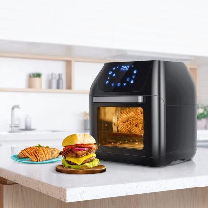 Aigostar - Kuumailmauuni 1400W/230V 12l musta