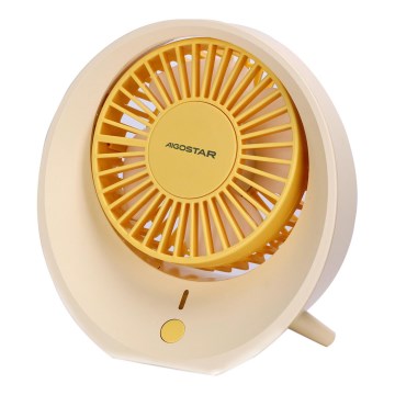 Aigostar - Ladattava pöytätuuletin 3W/5V 1200mAh USB oranssi