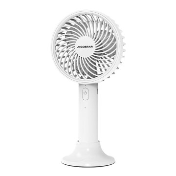 Aigostar - Ladattava taskutuuletin 3W/5V 1500mAh USB valkoinen