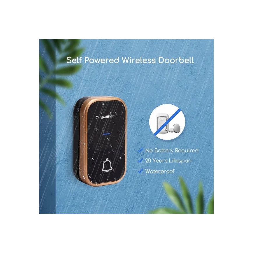 Aigostar - Langaton ovikello 230V musta