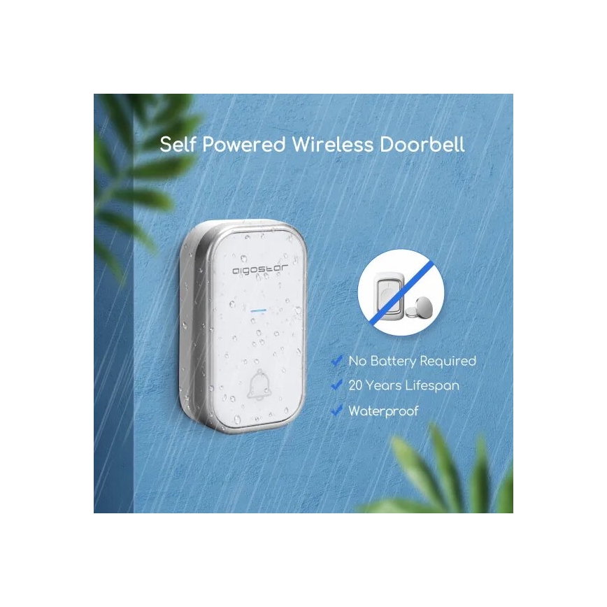 Aigostar - Langaton ovikello 230V valkoinen