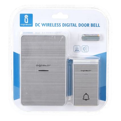 Aigostar - Langaton ovikello 3xAA/12V IP44 hopea