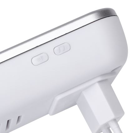 Aigostar - Langaton ovikello pistorasiaan 230V/12V IP44 hopea