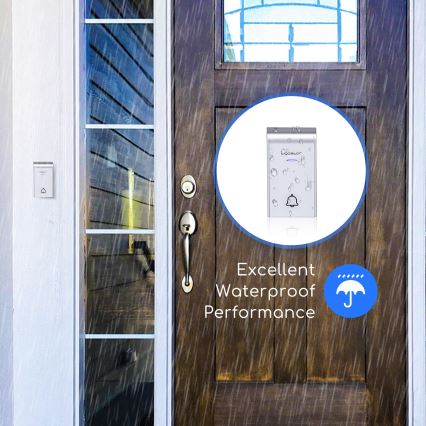 Aigostar - Langaton ovikello pistorasiaan 230V/12V IP44 valkoinen