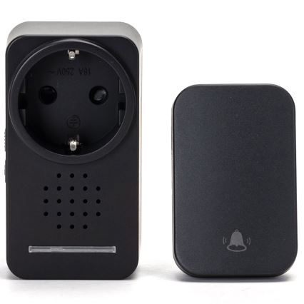 Aigostar - Langaton pistokeovikello 1Z 230V IPX4 musta