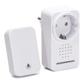 Aigostar - Langaton pistokeovikello 1Z 230V IPX4 valkoinen