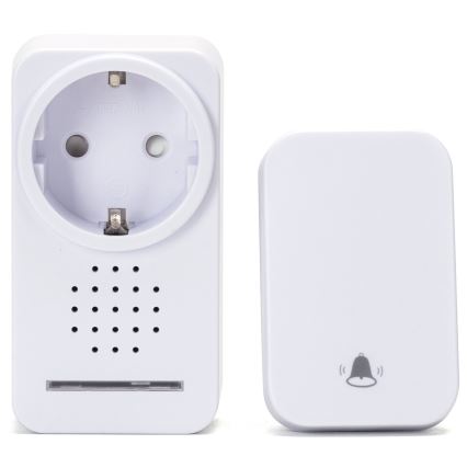 Aigostar - Langaton pistokeovikello 1Z 230V IPX4 valkoinen