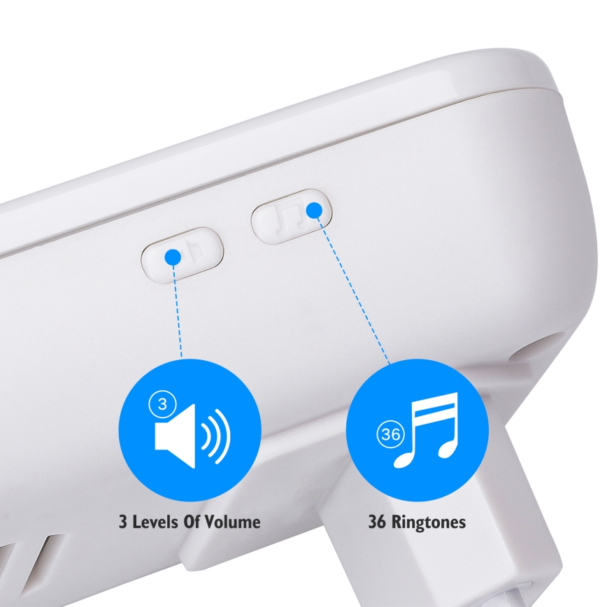 Aigostar - Langaton pistokeovikello 230V/12V IP44 valkoinen/musta