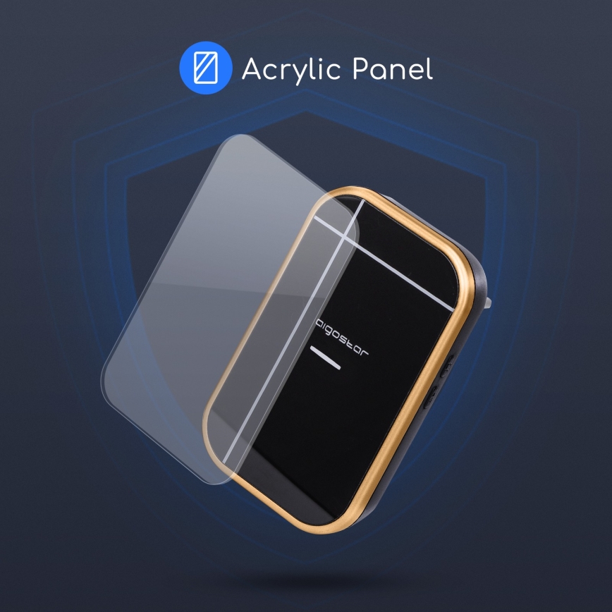 Aigostar - Langaton pistorasiaan kytkettävä ovikello 230 V/12 V IP44 musta