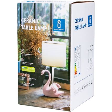 Aigostar - Lasten lamppu 1xE14/40W/230V joutsen vaaleanpunainen