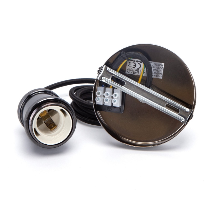 Aigostar - Latauskaapeli 1xE27/60W/230V antrasiitti